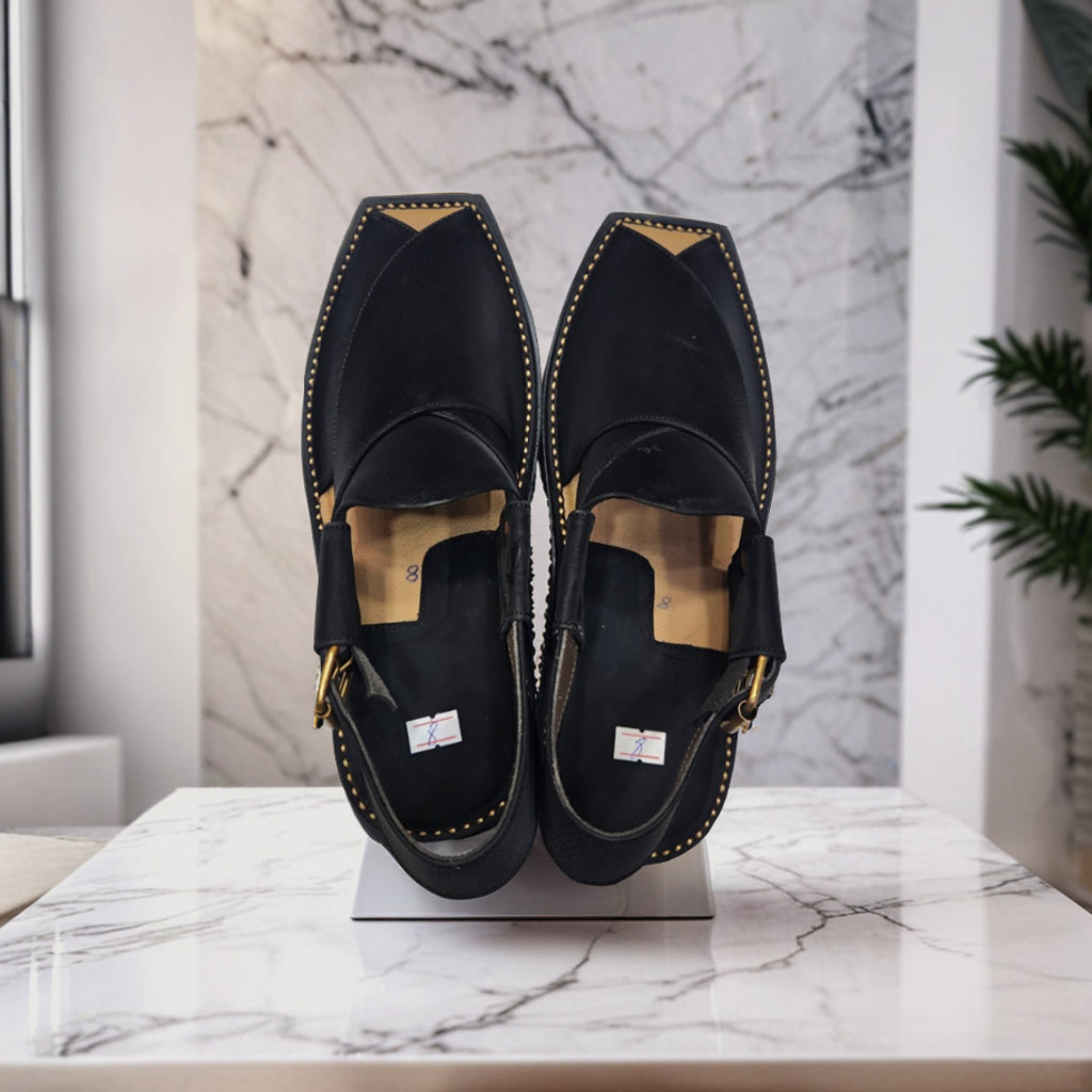 Smart Kaptan Peshawari Chappal(Black Colour)