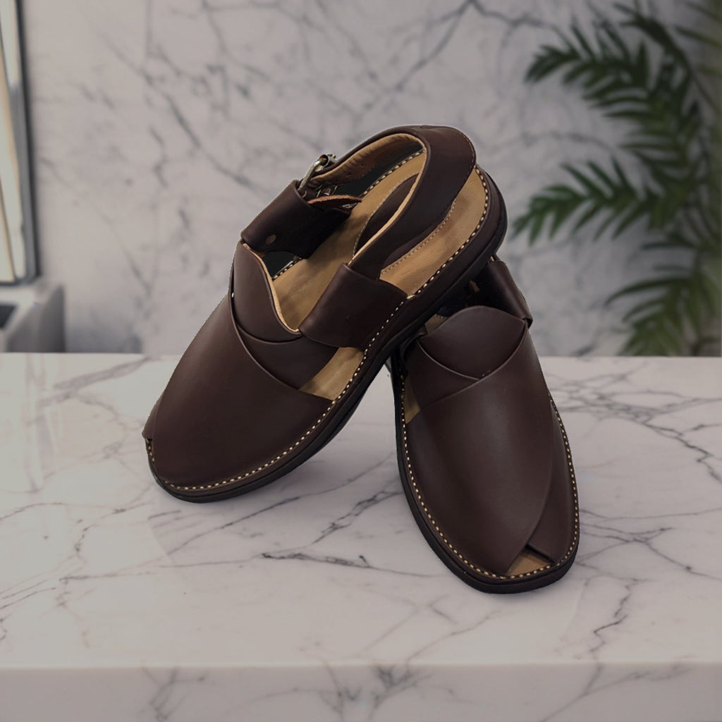 Peshawar Zalmi Medicated Gogo Shape Chappal (Simple Black)