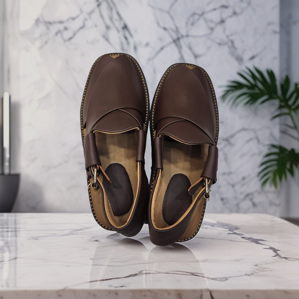 Peshawar Zalmi Medicated Gogo Shape Chappal (Simple Black)