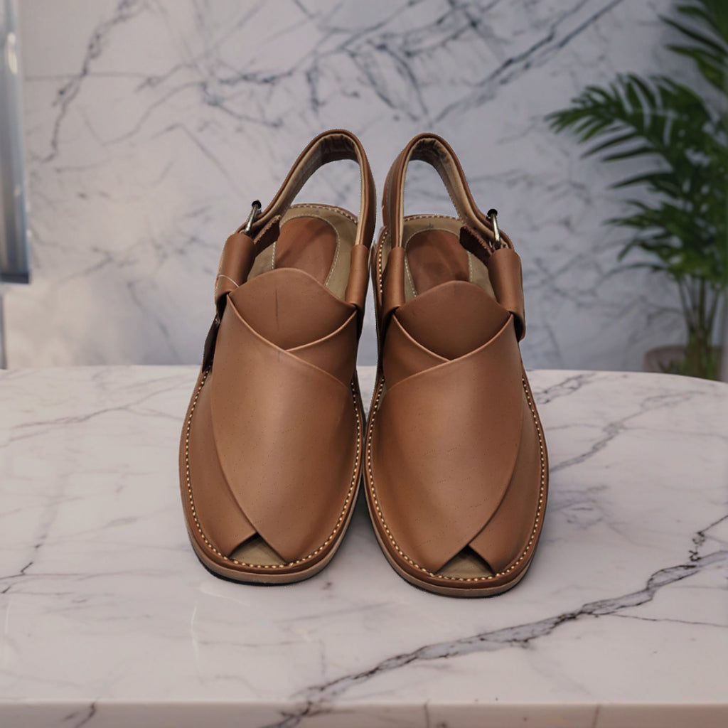 Peshawar Zalmi Medicated Gogo Shape Chappal(Brown Colour)