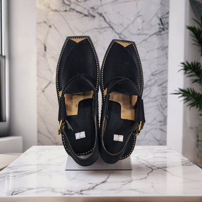 Smart Kaptan Peshawari Chappal(Black Colour)