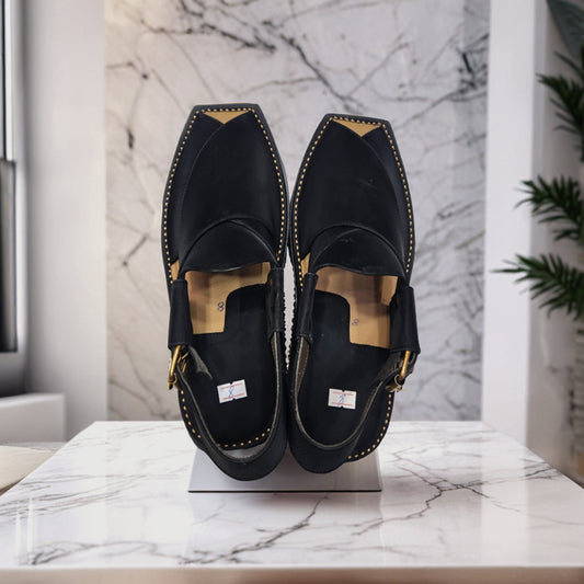 Smart Kaptan Peshawari Chappal(Black Colour)