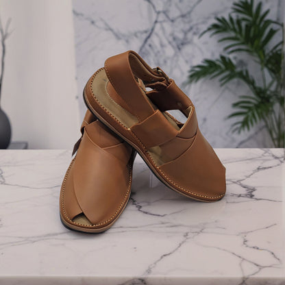 Peshawar Zalmi Medicated Gogo Shape Chappal(Brown Colour)