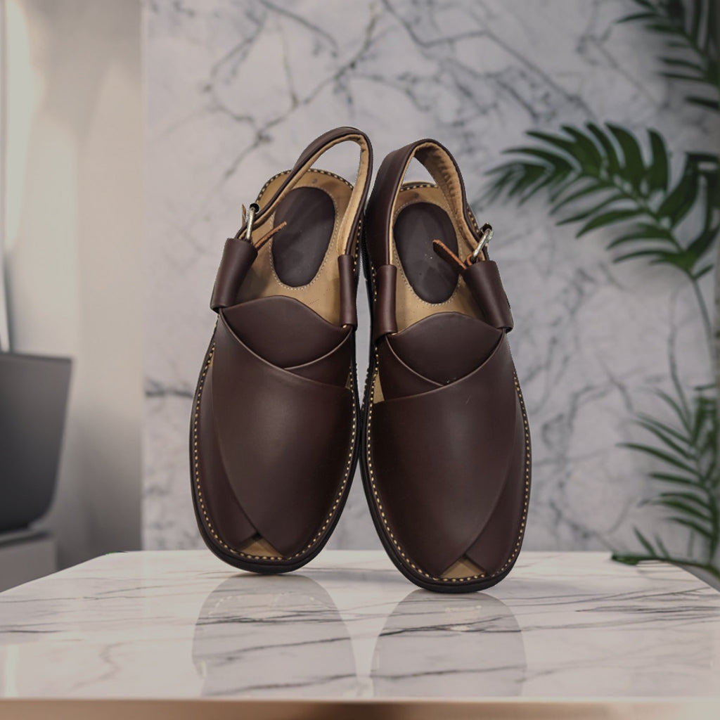 Peshawar Zalmi Medicated  Gogo Shape Chappal (Simple Black)
