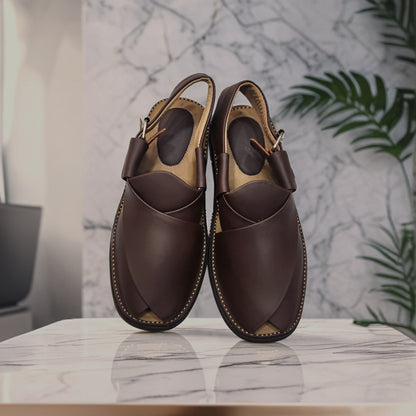 Peshawar Zalmi Medicated  Gogo Shape Chappal (Simple Black)