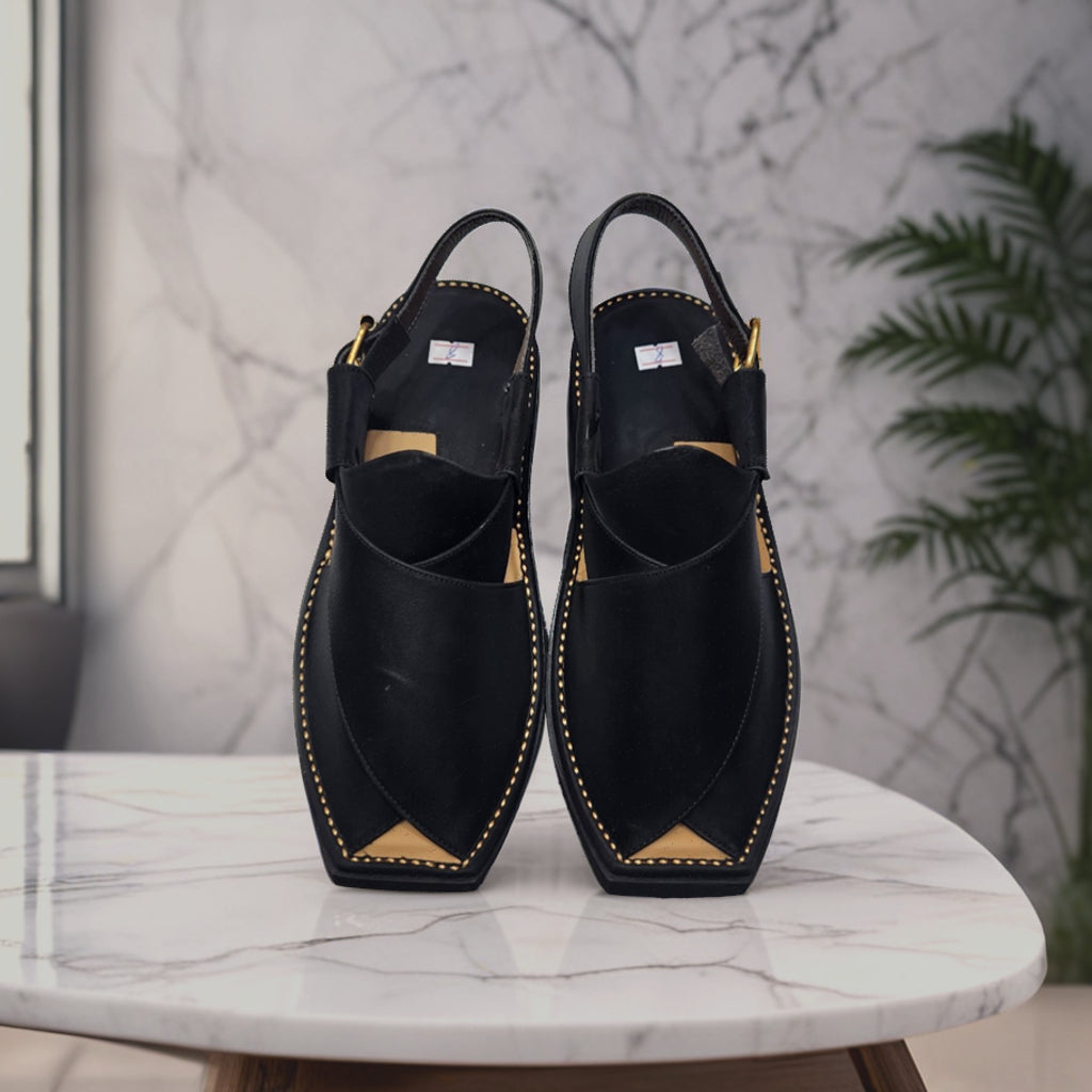 Smart Kaptan Peshawari Chappal(Black Colour)