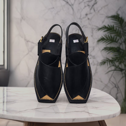 Smart Kaptan Peshawari Chappal(Black Colour)